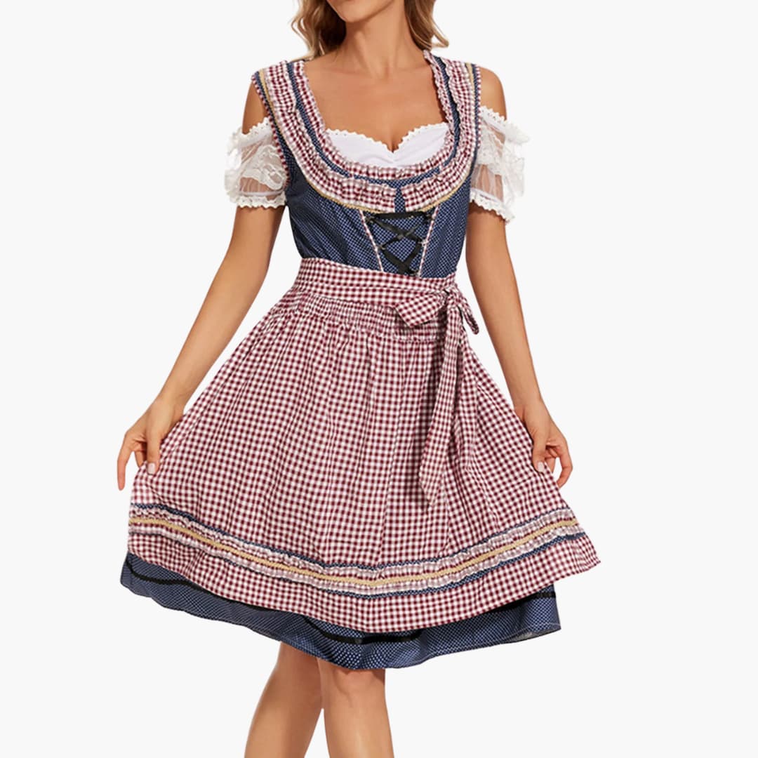 Καρό Dirndl Φόρεμα για Γυναίκες | Μήκος Γόνατου