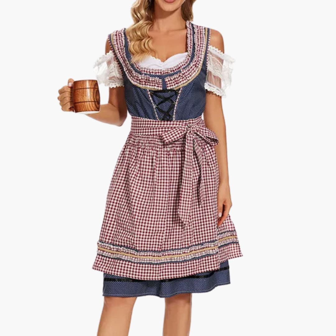 Καρό Dirndl Φόρεμα για Γυναίκες | Μήκος Γόνατου