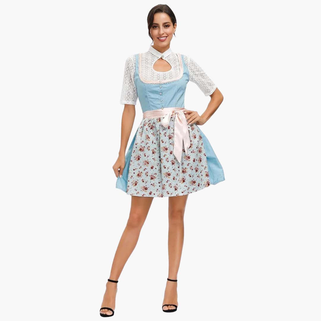 Φόρεμα Dirndl Oktoberfest με Κούμπωμα | Τετράγωνη Λαιμόκοψη