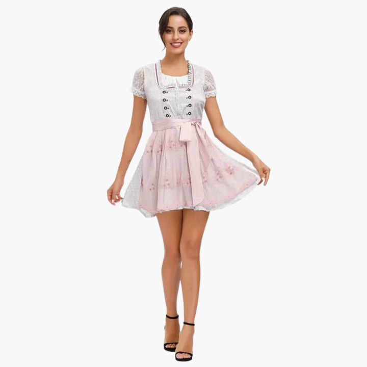 Φόρεμα Dirndl Oktoberfest με Κούμπωμα | Τετράγωνη Λαιμόκοψη