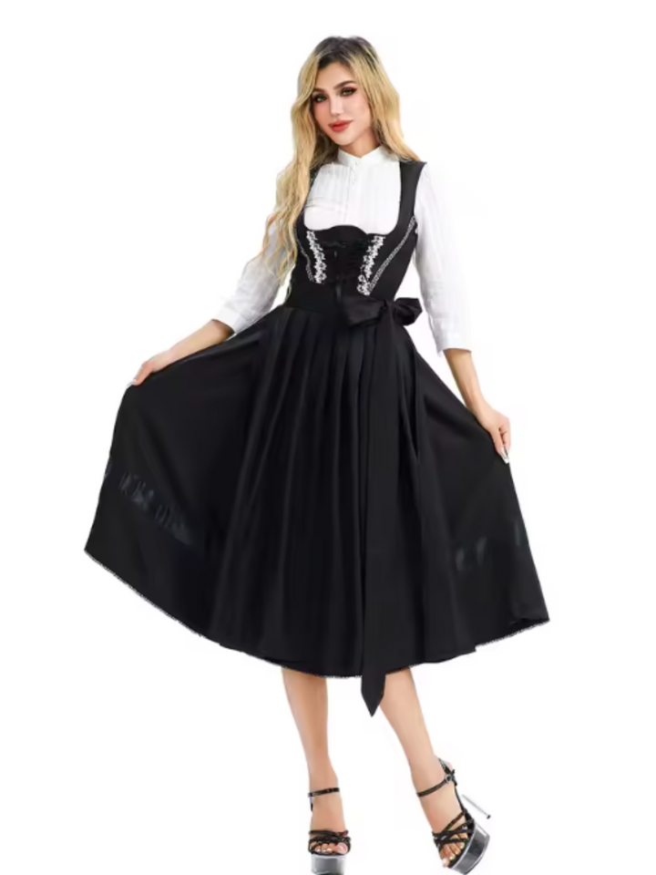 Παραδοσιακό Μαύρο Κορσέ Dirndl Φόρεμα | Oktoberfest