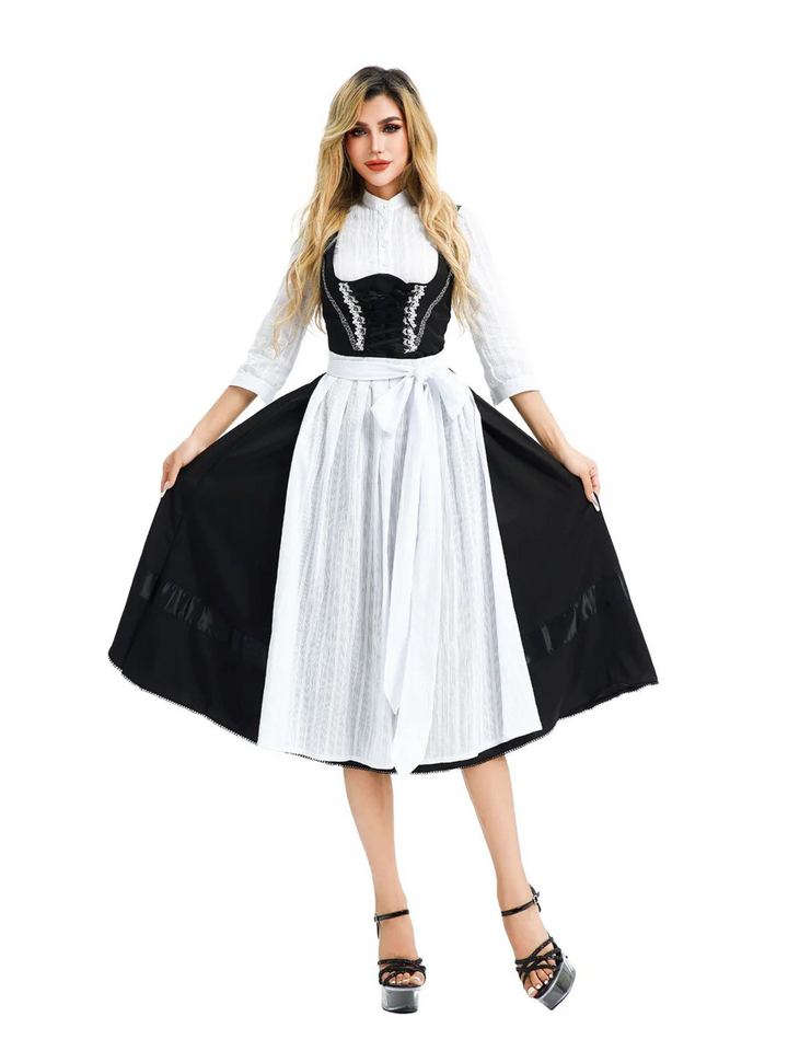 Παραδοσιακό Μαύρο Κορσέ Dirndl Φόρεμα | Oktoberfest