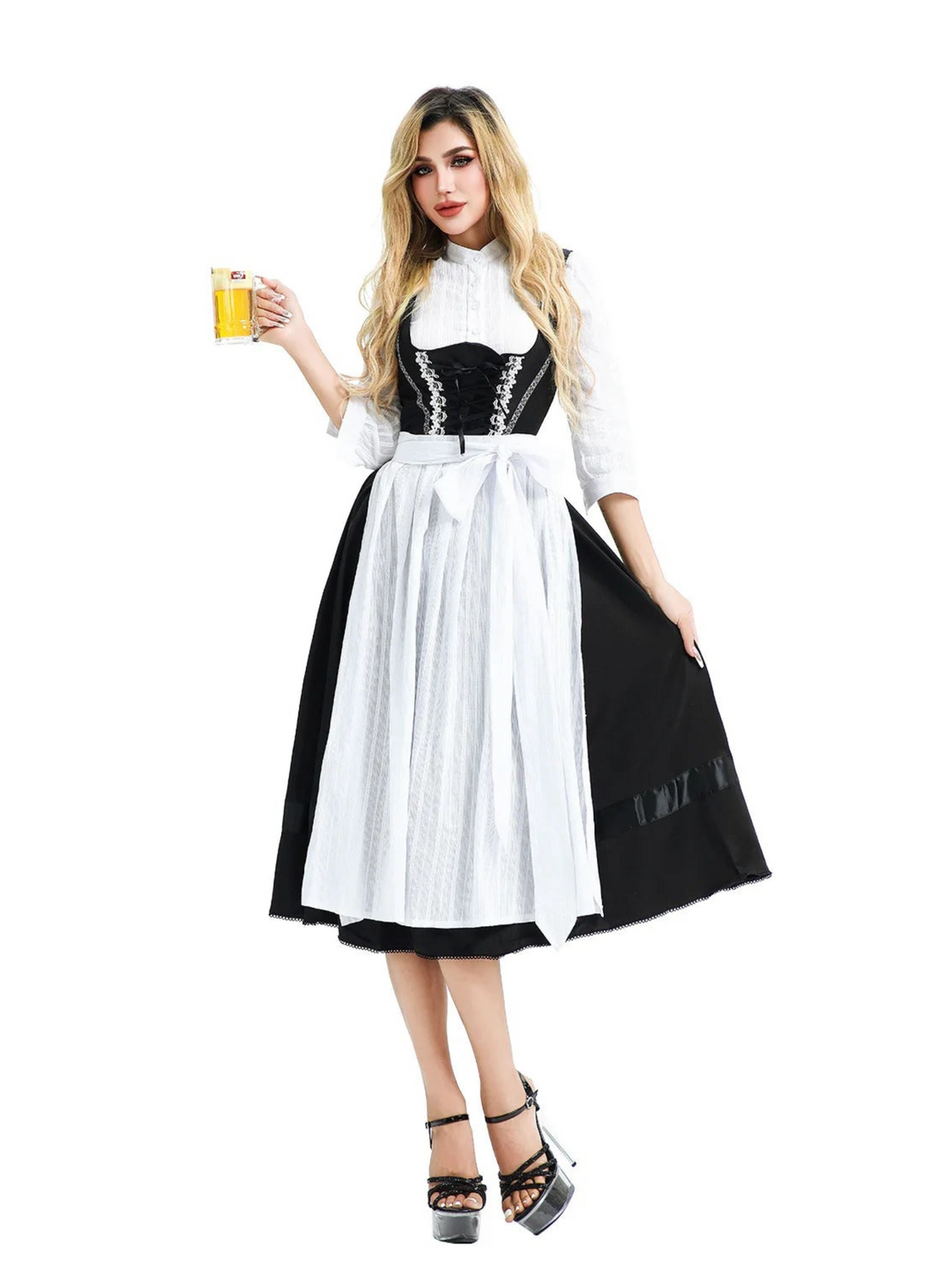Παραδοσιακό Μαύρο Κορσέ Dirndl Φόρεμα | Oktoberfest