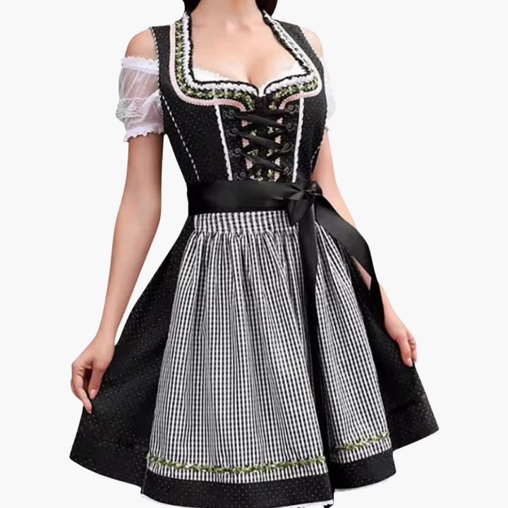 Φόρεμα Dirndl με Λαβές και Καρό | Δύο κομμάτια, Κεντημένο Κουστούμι Oktoberfest